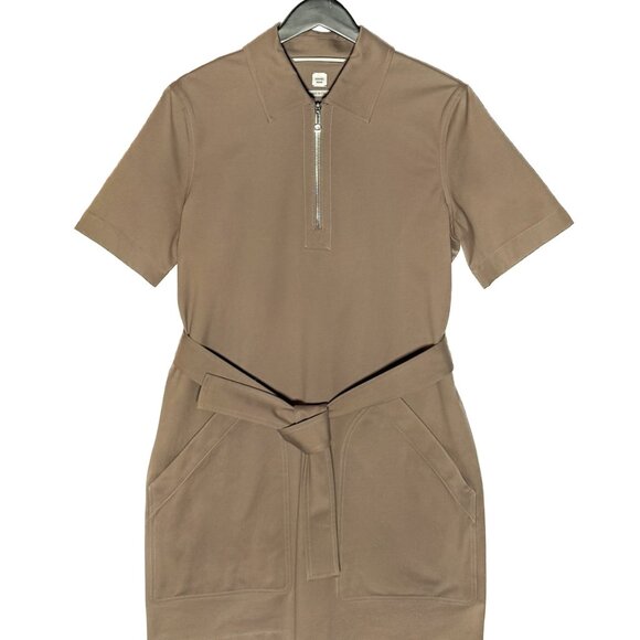Hermès Light Brown Belted Zipped Mini Dress - Picture 1 of 12